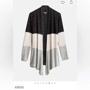 Market & Spruce Black, Cream, and Gray Cardigan